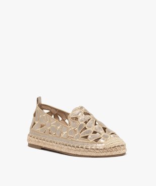 Espadrilles en toile fleurie ajourée et pailletée femme vue2 - GEMO (SPORTSWR) - GEMO