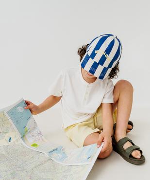 Tee-shirt uni col tunisien enfant garçon vue1 - GEMO 4G GARCON - GEMO