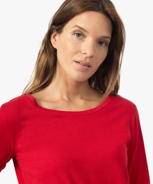 Tee-shirt femme à manches longues et large col rond vue2 - GEMO(FEMME PAP) - GEMO