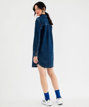 Robe en jean manches longues col chemise femme vue5 - GEMO 4G FEMME - GEMO