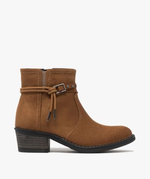 Bottines fille en suédine style santiags avec brides fantaisie vue2 - LOVELY WINGS GEMO FOR GOOD - GEMO