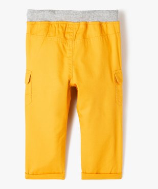 Pantalon coupe cargo doublé avec taille élastique bébé garçon  vue3 - GEMO(BEBE DEBT) - GEMO