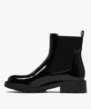 Boots femme vernies style Chelsea à semelle crantée vue4 - 5 MILES - GEMO