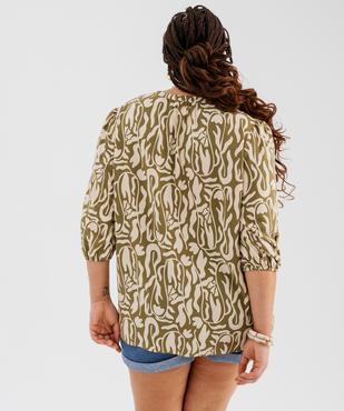 Blouse fluide en viscose avec manches 3/4 femme grande taille vue3 - GEMO 4G GT - GEMO