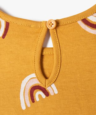 Tee-shirt bébé fille imprimé et noué 100% coton biologique (lot de 2) vue2 - GEMO(BEBE DEBT) - GEMO