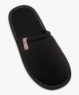 Chaussons homme mules confort unies en tissu côtelé vue5 - GEMO(HOMWR HOM) - GEMO