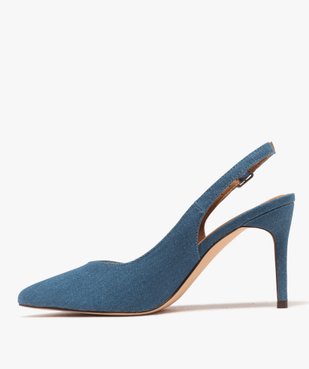 Escarpins à talon aiguille et bout pointu en toile denim femme - Valentina Baldano vue10 - VALENTINA BALDA - GEMO