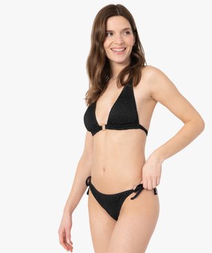 Haut de maillot de bain femme forme triangle en maille ajourée vue3 - GEMO (PLAGE) - GEMO