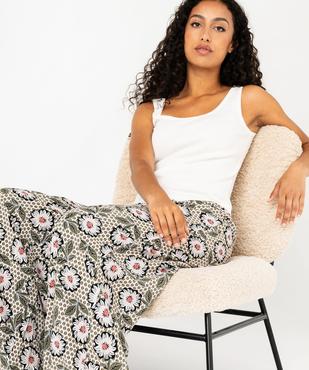 Bas de pyjama large imprimé en viscose femme vue1 - GEMO 4G FEMME - GEMO