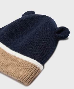 Bonnet tricolore avec doublure polaire bébé garçon vue2 - GEMO 4G BEBE - GEMO