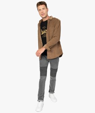 Jean homme coupe slim avec surpiqûres sur les cuisses vue5 - GEMO (HOMME) - GEMO