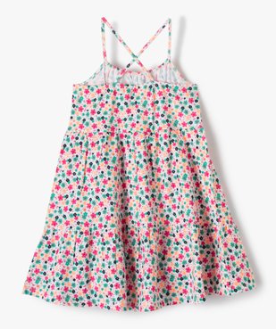 Robe fille ample à motif fleuri et fines bretelles croisées vue3 - GEMO (ENFANT) - GEMO