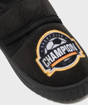 Chaussons en velours à scratch imprimé football garçon vue6 - GEMO (ENFANT) - GEMO