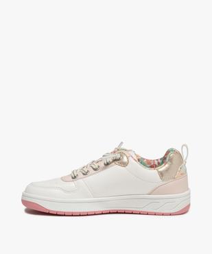 Tennis fille à détails fleuris et lacets élastiques vue3 - GEMO 4G FILLE - GEMO