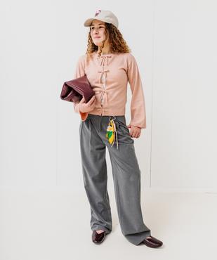 Pull gilet avec noeud sur l’avant fille  vue6 - GEMO (JUNIOR) - GEMO