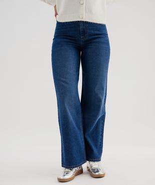 Jean straight taille haute sans poches en denim léger femme vue1 - GEMO 4G FEMME - GEMO