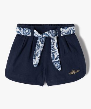 Short bébé fille avec ceinture à nouer - LuluCastagnette vue1 - LULUCASTAGNETTE - GEMO