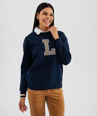 Sweat à col chemise amovible femme - LuluCastagnette vue1 - LULU CASTAGNETTE GEMO FOR GOOD - GEMO