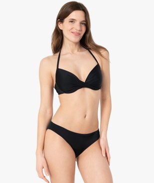 Bas de maillot de bain femme uni forme tanga vue3 - GEMO (PLAGE) - GEMO