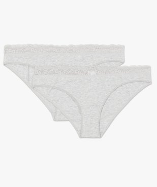 Culotte en coton stretch avec ceinture dentelle femme (lot de 2) vue7 - GEMO 4G FEMME - GEMO