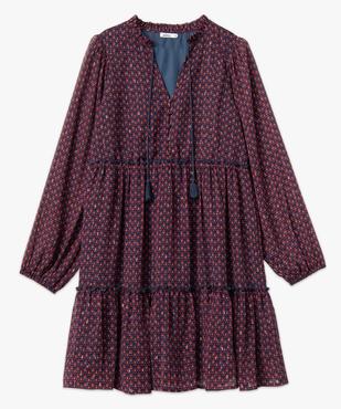 Robe femme imprimée à manches longues avec volants vue4 - GEMO(FEMME PAP) - GEMO