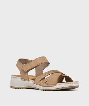 Sandales confort avec brides pailletées femme vue2 - G'FLEX - GEMO