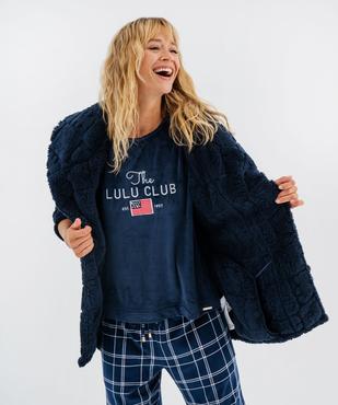 Robe de chambre en maille douillette femme - LuluCastagnette vue3 - LULUCASTAGNETTE - GEMO