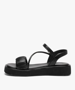 Sandales femme unies à semelle plateforme et bride drapée vue3 - GEMO (CASUAL) - GEMO