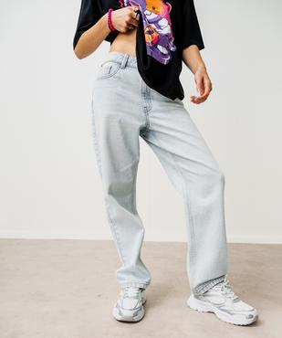 Jean straight en denim 100% coton fille vue1 - GEMO 4G FILLE - GEMO