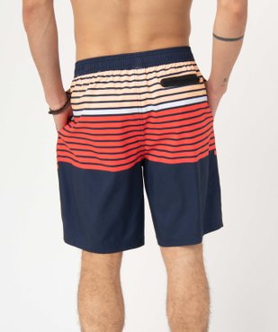 Short de bain homme à rayures vue3 - GEMO (PLAGE) - GEMO