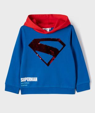 Sweat à capuche avec motif Spiderman en sequins réversibles garçon - Marvel vue1 - SUPERMAN - GEMO