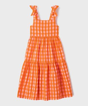 Robe à carreaux avec volants et noeud sur les bretelles fille vue1 - GEMO (ENFANT) - GEMO