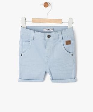 Short slim uni en toile extensible bébé garçon vue1 - GEMO(BEBE DEBT) - GEMO