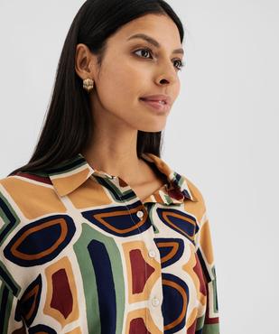 Chemise fluide à motifs géométriques femme vue2 - GEMO(FEMME PAP) - GEMO
