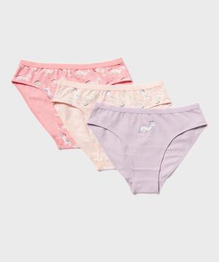 Culottes en coton stretch à motifs poneys fille (lot de 3) vue1 - GEMO 4G FILLE - GEMO