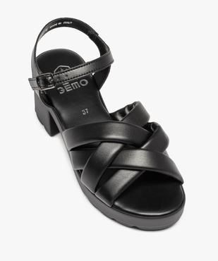 Sandales femme à talon unies à brides matelassées vue5 - GEMO(URBAIN) - GEMO