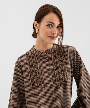 Chemisier col montant à carreaux femme vue3 - GEMO(FEMME PAP) - GEMO