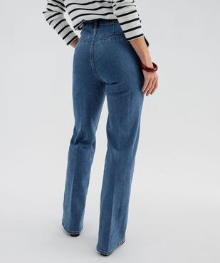 Jean Flare en denim extensible à effet pont femme - LuluCastagnette vue3 - LULU CASTAGNETTE GEMO FOR GOOD - GEMO