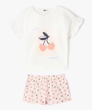 Pyjashort avec motif cerises fille vue1 - GEMO 4G FILLE - GEMO