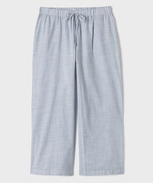 Pantalon en toile de coton rayé femme grande taille vue1 - GEMO (G TAILLE) - GEMO