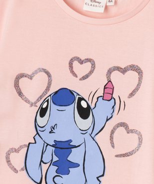 Tee-shirt manches courtes avec motif Stitch fille - Disney vue3 - LILO & STITCH - GEMO