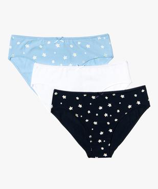 Culottes fille à motifs fleuris en coton biologique  (lot de 3) vue1 - GEMO 4G FILLE - GEMO