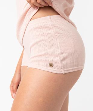 Short de pyjama femme en maille pointelle - LuluCastagnette vue2 - LULUCASTAGNETTE - GEMO