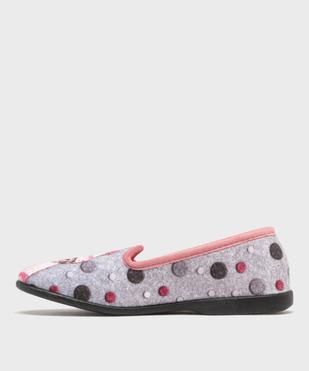 Chaussons pantoufles en velours ras imprimé fantaisie femme vue3 - G'FLEX GEMO FOR GOOD - GEMO