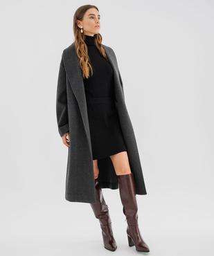 Jupe trapèze en maille côtelée à taille élastiquée femme vue4 - GEMO(FEMME PAP) - GEMO