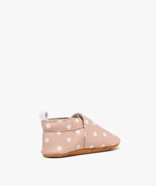 Chaussons bébé fille dessus en cuir imprimé pattes de chat vue4 - GEMO (ENFANT) - GEMO