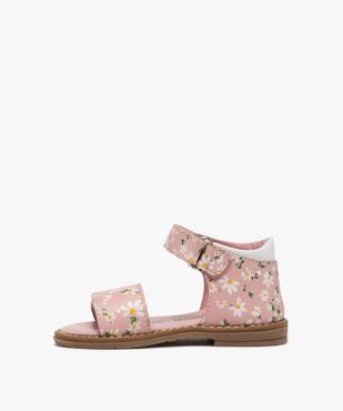 Sandales bébé fille à talon fermé et brides en cuir imprimé vue3 - GEMO(BEBE DEBT) - GEMO