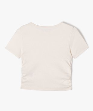 Tee-shirt manches courtes crop top à fronces fille vue4 - GEMO 4G FILLE - GEMO
