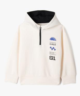 Sweat de sport à capuche avec col zippé garçon vue2 - GEMO (ENFANT) - GEMO