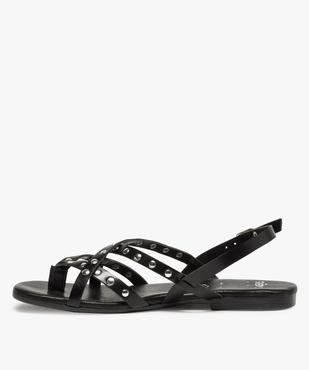 Sandales femme à talon plat et brides ornées de clous  vue3 - GEMO (CASUAL) - GEMO